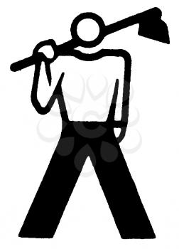 Royalty Free Clipart Image of a Man With an Axe
