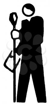 Royalty Free Clipart Image of a Man at a Microphone