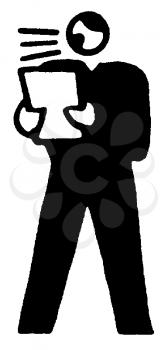 Royalty Free Clipart Image of a Man With Papers