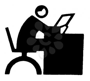 Royalty Free Clipart Image of a Person Reading