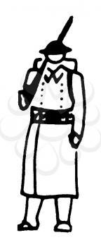 Royalty Free Clipart Image of a Man With a Gun