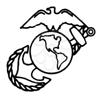 Royalty Free Clipart Image of a Bird, Globe and Anchor