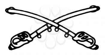 Royalty Free Clipart Image of Crossed Swords