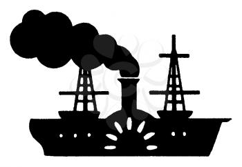 Royalty Free Clipart Image of a Steamboat