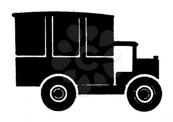 Royalty Free Clipart Image of an Antique Automobile