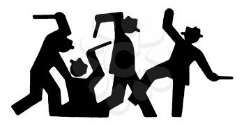 Royalty Free Clipart Image of People Fighting