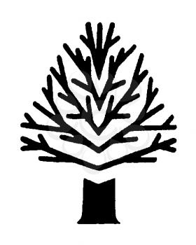 Royalty Free Clipart Image of a Winter Tree