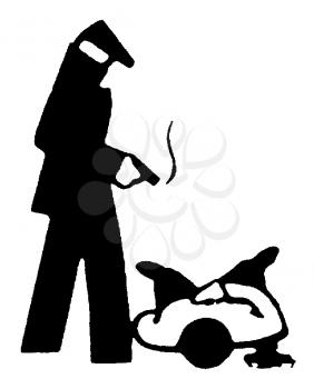 Royalty Free Clipart Image of a Man Who Shot Another Man