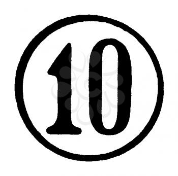 Royalty Free Clipart Image of the Number 10