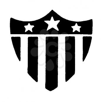 Royalty Free Clipart Image of a Stars and Stripes Badge