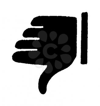 Royalty Free Clipart Image of a Thumb Down