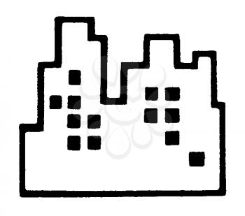 Royalty Free Clipart Image of a Building Outline
