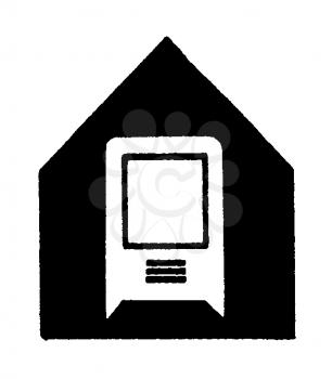 Royalty Free Clipart Image of a Television in a House