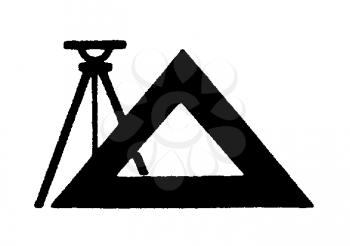Royalty Free Clipart Image of a Triangle and Tripod