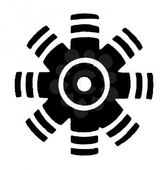 Royalty Free Clipart Image of an Eight-Spoked Object