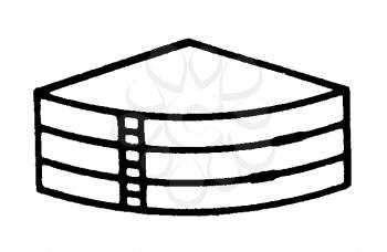 Royalty Free Clipart Image of a Three-Tiered Triangle