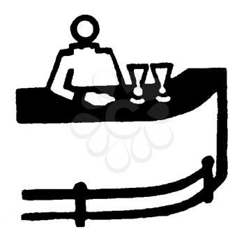 Royalty Free Clipart Image of a Man at a Bar