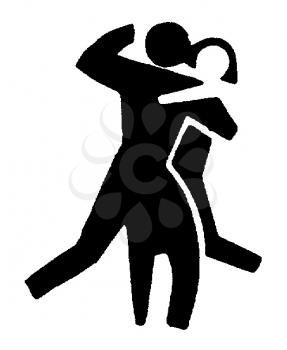 Royalty Free Clipart Image of a Couple Dancing