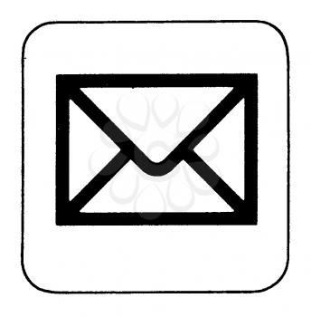 Royalty Free Clipart Image of an Envelope on a Sign