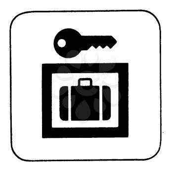 Royalty Free Clipart Image of a Suitcase and Key