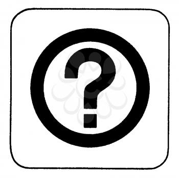 Royalty Free Clipart Image of a Question Mark in a Circle