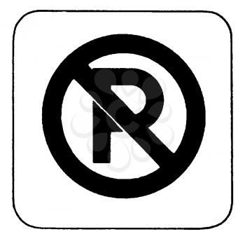 Royalty Free Clipart Image of a No Parking Sign