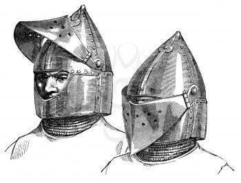 Royalty Free Clipart Image of Helmets 