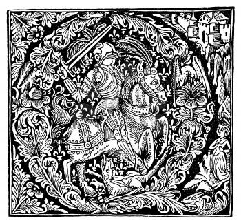 Royalty Free Clipart Image of a Medieval Tapestry 