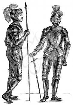 Royalty Free Clipart Image of medieval Knights