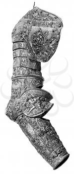 Royalty Free Clipart Image of the Sleeve of a Suit of Armour