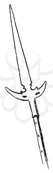 Royalty Free Clipart Image of a Ranseur Pole Arm Weapon 