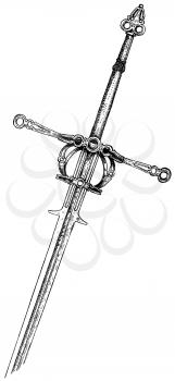 Royalty Free Clipart Image of a Sword 