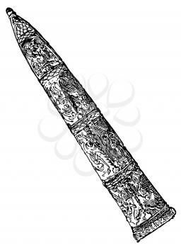Royalty Free Clipart Image of a Sword or Dagger Sheath 