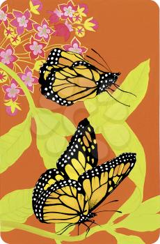 Royalty Free Clipart Image of a Monarch Butterflies