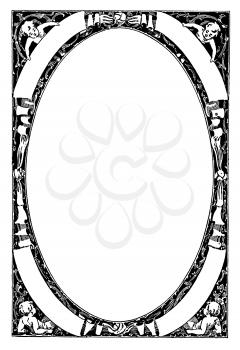 Royalty Free Clipart Image of a Frame with Babies