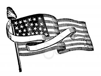 Royalty Free Clipart Image of an American Flag