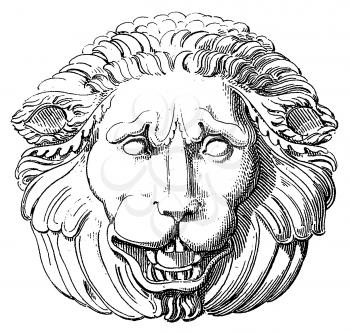 Royalty Free Clipart Image of a Lion Medallion