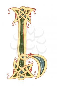 Royalty Free Clipart Image of a Celtic Design for a Letter I