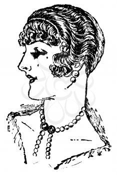 Royalty Free Clipart Image of a Vintage Portrait of a Woman 