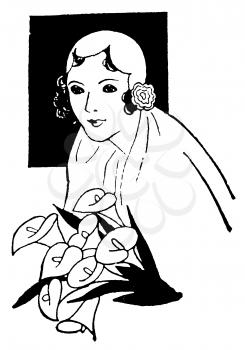 Royalty Free Clipart Image of a Bride