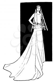 Royalty Free Clipart Image of a Bride