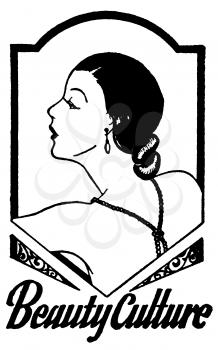 Royalty Free Clipart Image of a Vintage Beauty Advertisement