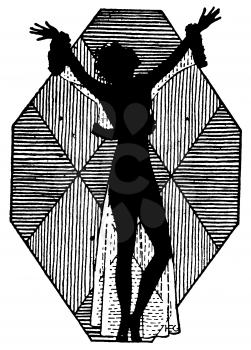 Royalty Free Silhouette Clipart Image of a Woman Posing