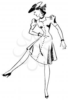 Royalty Free Clipart Image of a Woman Dancing