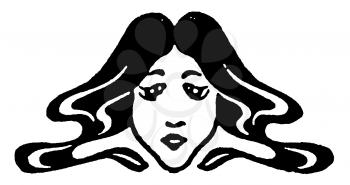 Royalty Free Clipart Image of a Sad Looking Woman 