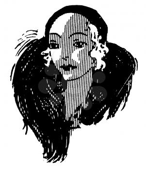 Royalty Free Clipart Image of a Portrait of a Woman's Face