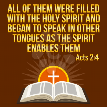 Christian motivational quote. Bible verse. Cross and shining sun - resurrection concept, symbols. Golden text over maroon background