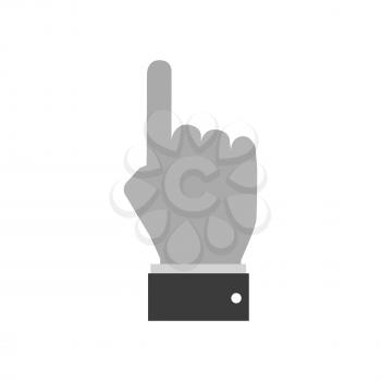 Hand with pointing finger icon. Symbol in trendy flat style isolated on white background. Illustration element for your web site design, logo, app, UI. 