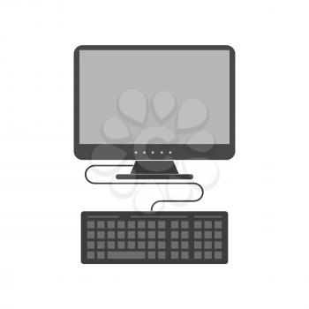 Computer icon. Symbol in trendy flat style isolated on white background. Illustration element for your web site design, logo, app, UI.