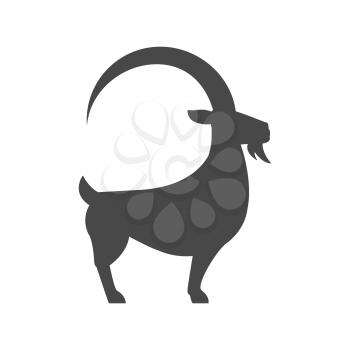 Goat icon. Symbol in trendy flat style isolated on white background. Illustration element for your web site design, logo, app, UI.